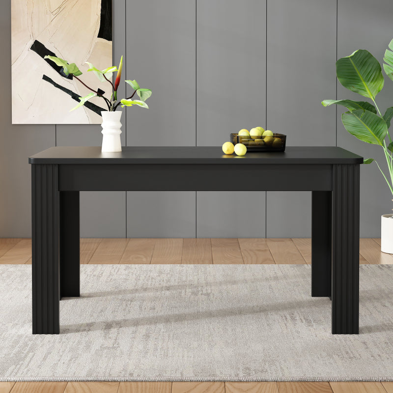 Esstisch, moderner Esstisch, stabiler Esstisch, vierbeiniger Tisch, rechteckiger Esstisch, Kaffee-Lounge-Tisch, moderner einfacher Esstisch, schwarz, (OLD SKU: N634P215552S)