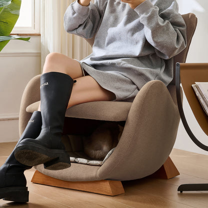 Designer-Loungesessel im Walhai-Look – Haustierfreundliches Einzelsofa mit Katzenhöhle, kratzfester Stoff, moderner Fernsehsessel, Braun
