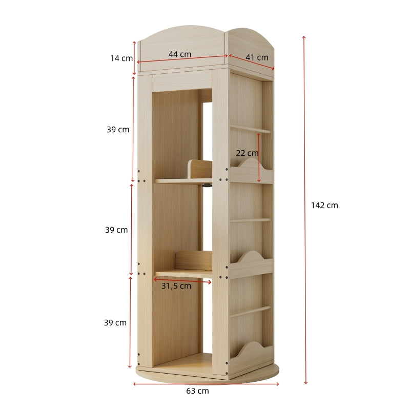Drehbares Bücherregal, Standregal, Bilderbuchregal mit 360-Grad-Drehfunktion, Lagerregal für Kinder und Erwachsene, multifunktionales Bücherregal