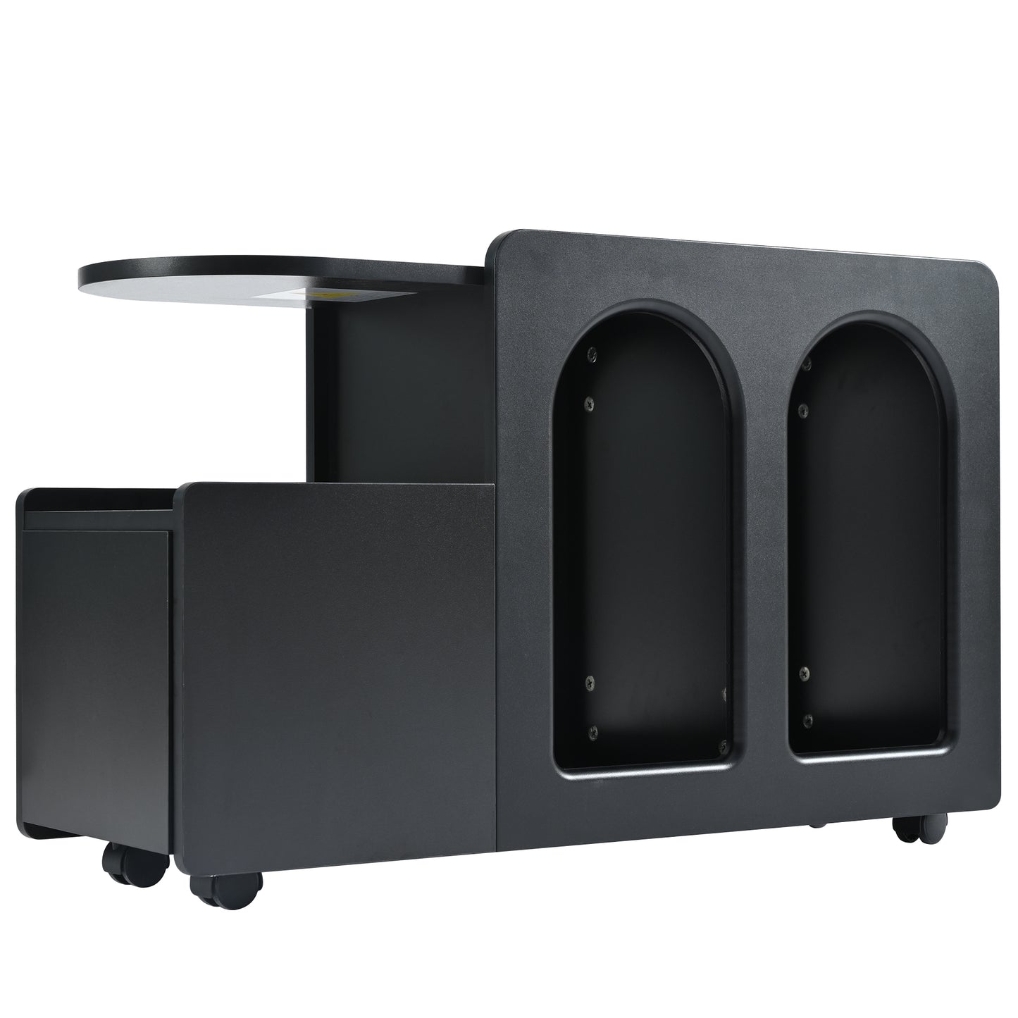 Beistellschrank mit Rollen, vielseitiger Aufbewahrungswagen für Wohnzimmer, Esszimmer und Schlafzimmer, Schwarz