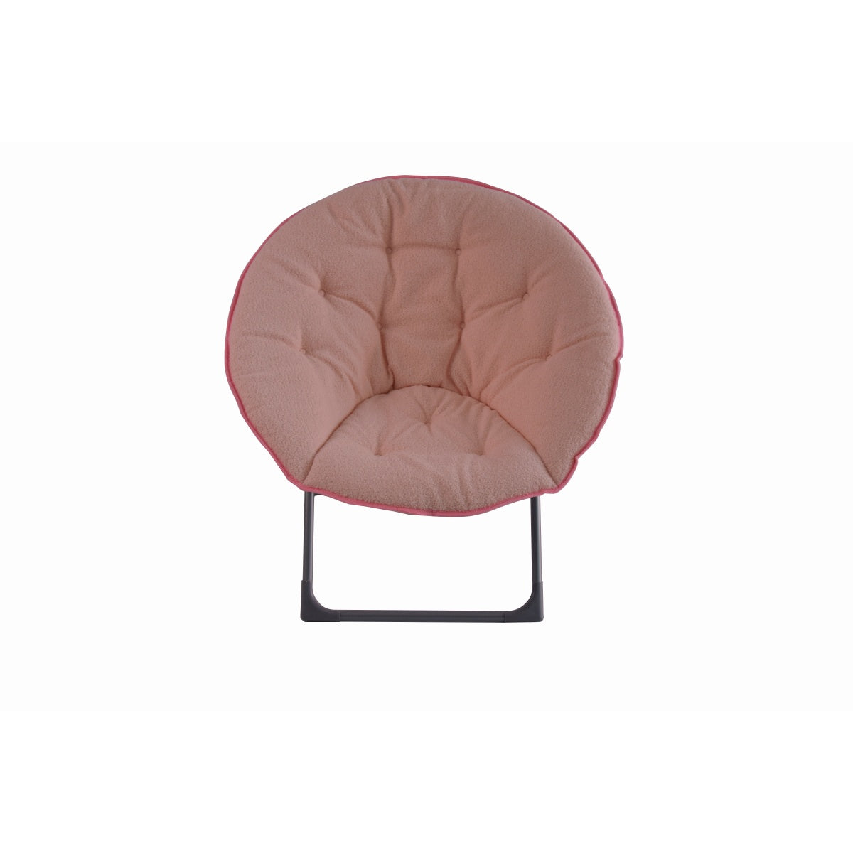 Klappbarer Moon Chair Schafwolle-Bezug, XXL, Traglast 110 kg, Platzsparend, Rose