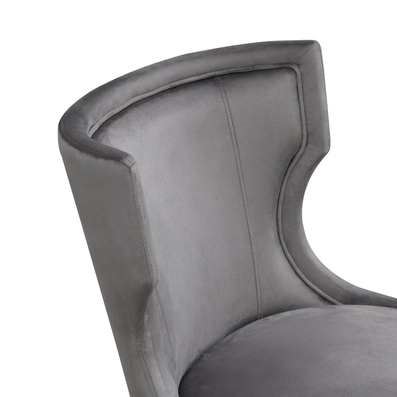 Esszimmerstuhl aus Samt, 2er-Set mit Beinen aus Massivholz, dickes Kissen, verstellbare Beine, Küchenstuhl, Wohnzimmer-Loungesessel, Grau