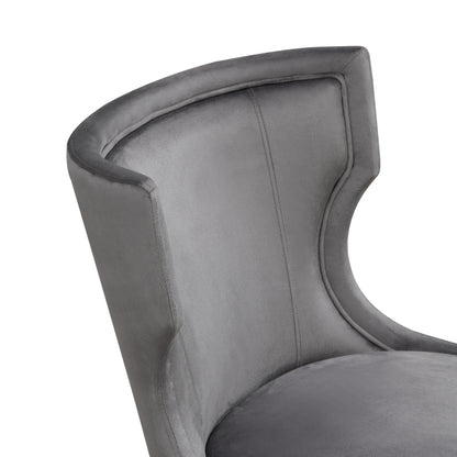 Esszimmerstuhl aus Samt, 2er-Set mit Beinen aus Massivholz, dickes Kissen, verstellbare Beine, Küchenstuhl, Wohnzimmer-Loungesessel, Grau