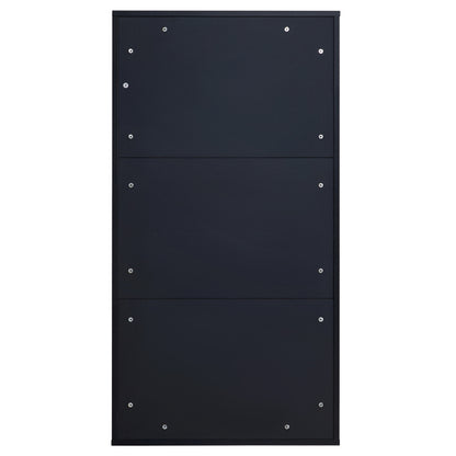 Schuhkipper Schmal mit 3 Klappen, Schuhschrank, Schuhschrank  Schuhkommode für Flur Wohnzimmer ,Schwarz