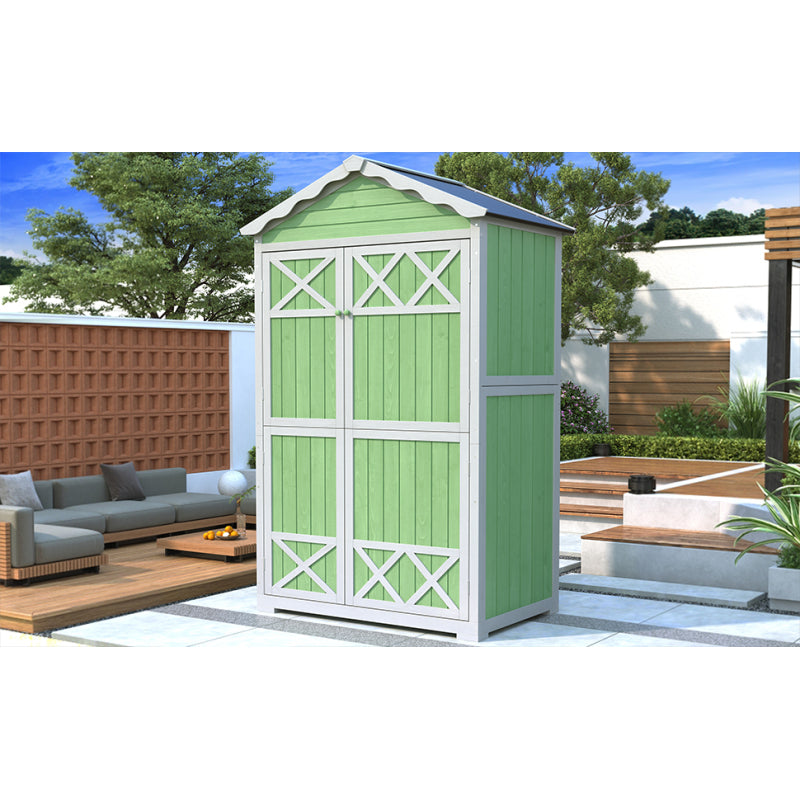 Outdoor Holz Gartenmöbel Aufbewahrungsschuppen, Werkzeughaus für Garten, Terrasse, verblassungsfrei, wetterfest, sicher und geschützt, wartungsfrei, umweltfreundlich, grün