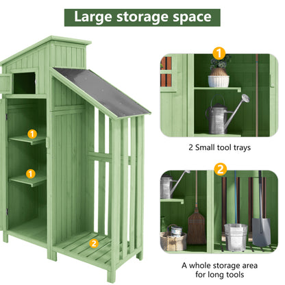 Gerätehaus Gartenschrank Geräteschuppen Geräteschrank, BxT: 124x46 cm,BxTxH:124x46x174cm, auch für kleine Gärten geeignet,Grün, (Holzhütte, 1 St., Gartenhaus)