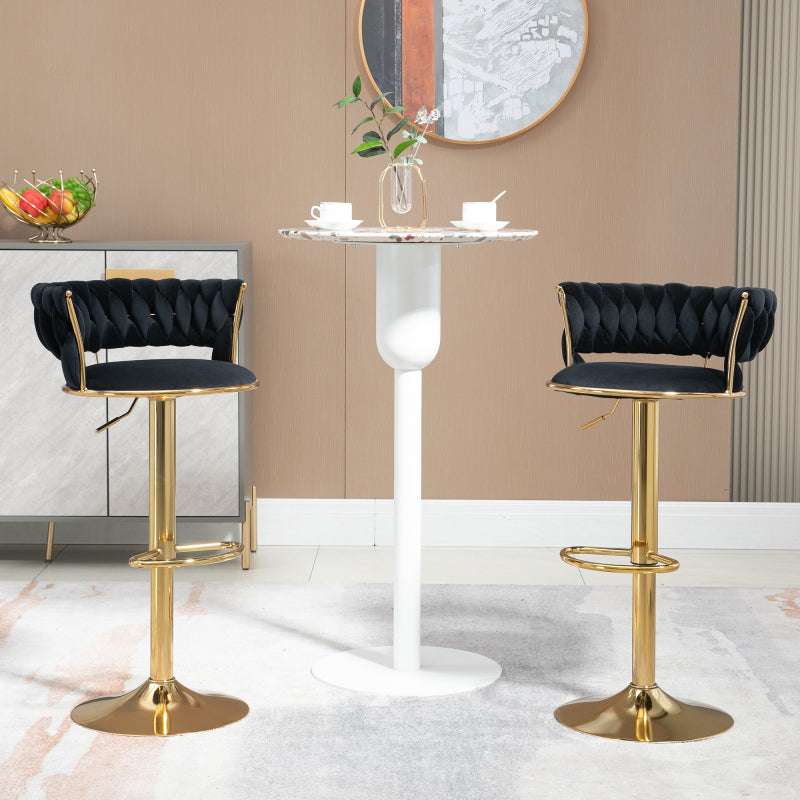 COOLMORE 360 Grad drehbare Barhocker 2 Stück Set höhenverstellbare Stühle mit Fußstütze für Küche, Esszimmer, Insel, Bar, Weinkeller, Büro, Wohnzimmer, Wohnzimmer, Silber, Modern Style, High-End Style