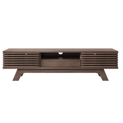 TV-Schrank mit einer Schublade und zwei Türen, TV-Möbel, TV-Panel, TV-Lowboard, TV-Schrank. Einzigartiges Design, Vintage-Holzfarbe.