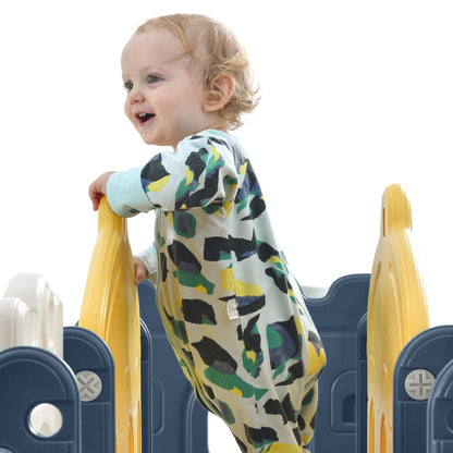 Mein kleines Schloss-Slide Kletterspielzeug für Kinder, 6 in 1 Kinderrutsche, Klettern, Bohrspiel, Stauraum, Spielgang, Basketballrahmen. Hergestellt aus HDPE (Enthält keine Meereskugeln)