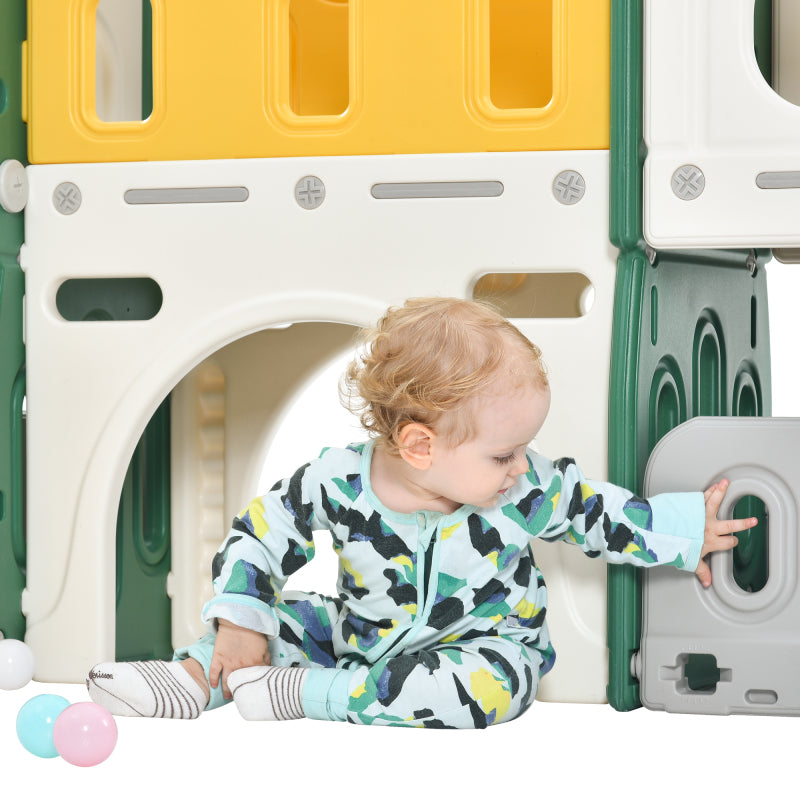 Mein kleines Schloss-Slide Kletterspielzeug für Kinder, 6 in 1 Kinderrutsche, Klettern, Bohrspiel, Stauraum, Spielgang, Basketballrahmen. Hergestellt aus HDPE (Enthält keine Meereskugeln)