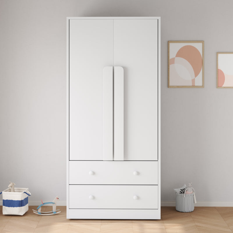Kleiderschrank 70*40*170cm, Doppeltüren-Design, mit Schubladen und Ablagefächern, weiß