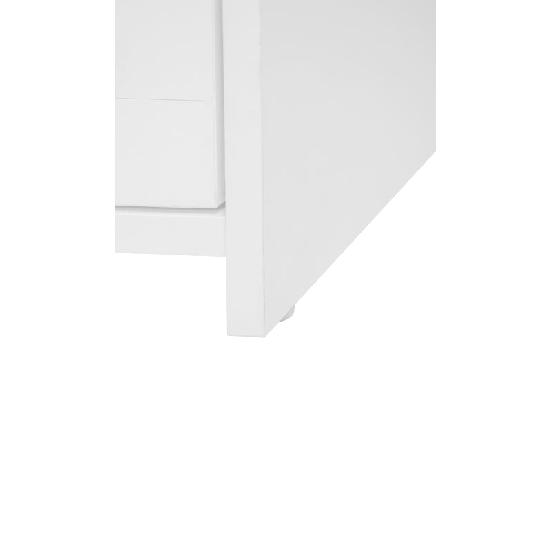 Weißer Kleiderschrank mit drei Schubladen – Garderobe mit Stauraumregal im Boho-Stil – Höhe 180 cm – ideal für Flur, Wohnzimmer, Schlafzimmer, Arbeitszimmer oder Büro.Maße:70*48*180cm