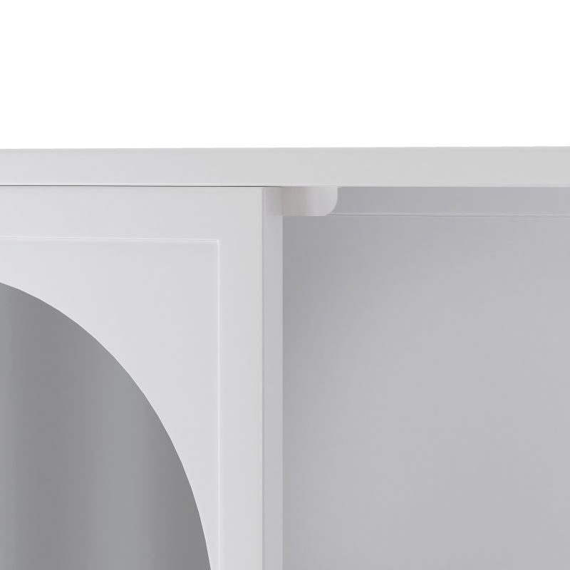 120CM Four-door Glass Wall Cabinet Storage, Wall-mounted,Suitable for Kitchen, Living Room, Bathroom (White)