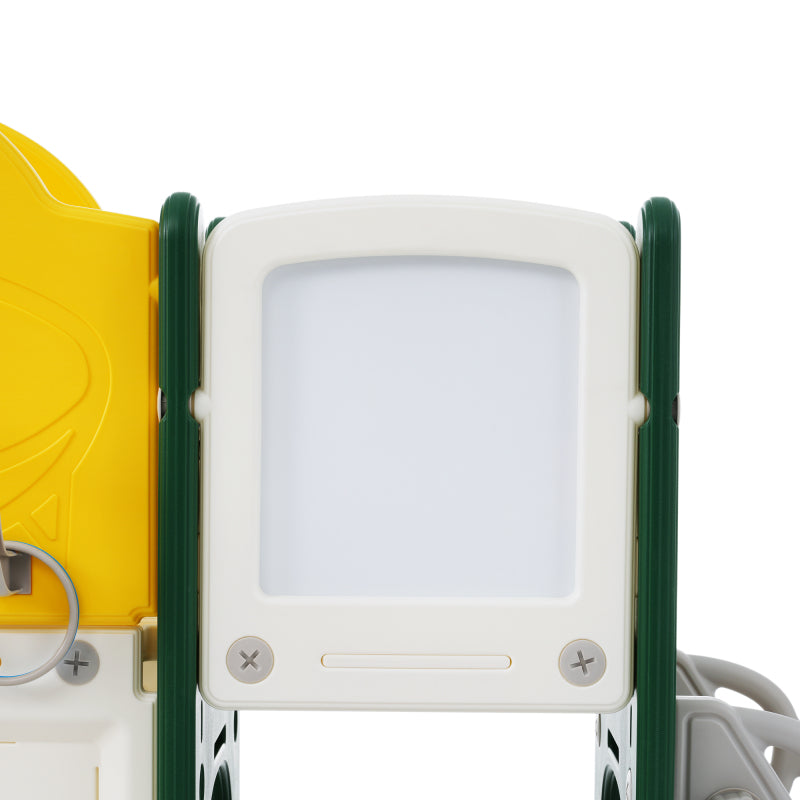 10 in 1 Kinderrutsche Kletterspielzeug, Multifunktionsrutsche Rutschen, freistehende Rutsche, Klettern, Bohrspiel, Stauraum, Spielkorridor, Basketballkorb, Lasso-Spiel, Reißbrett, Golfspiel, Teleskop