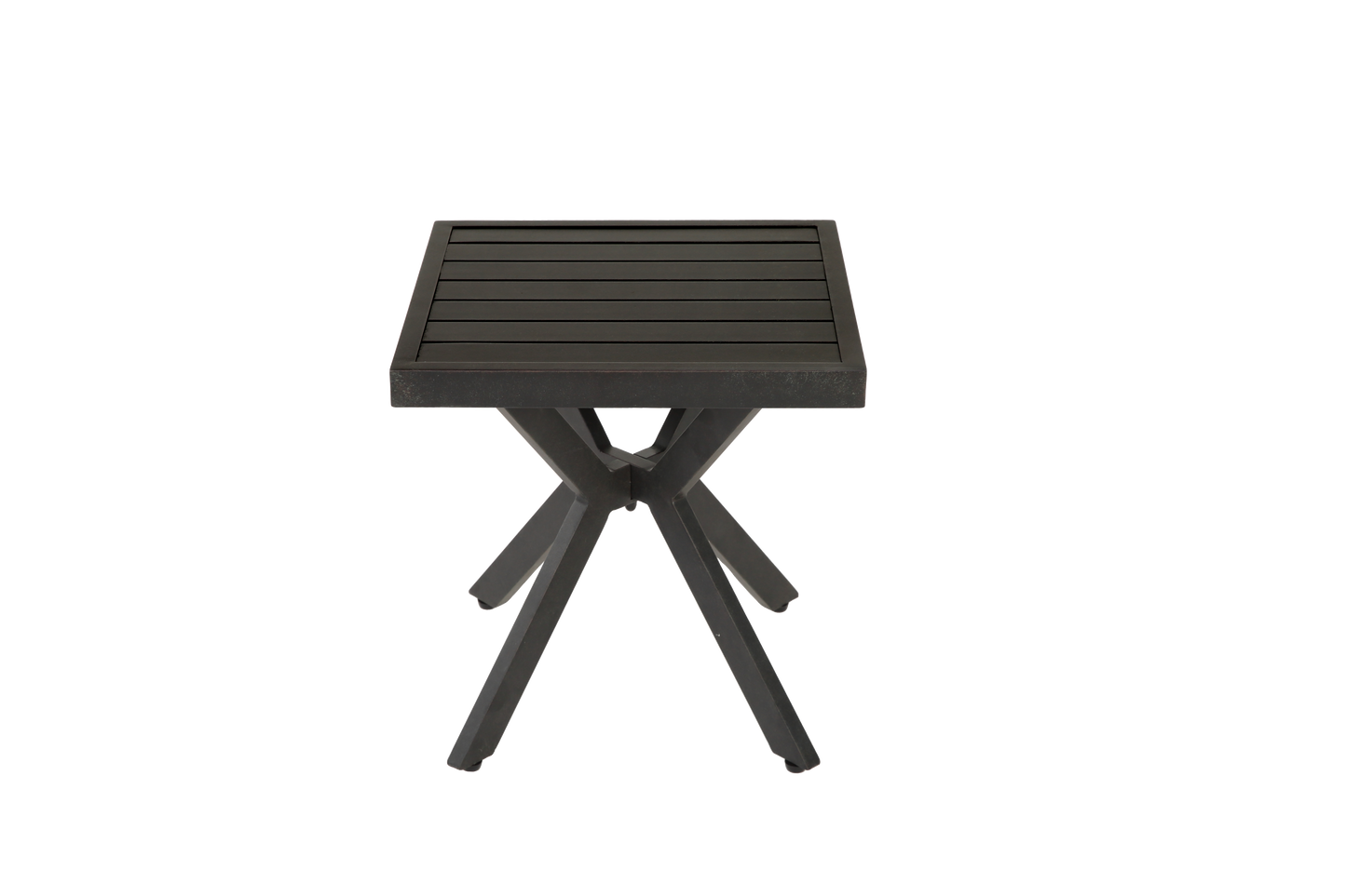 Outdoor Aluminum Square Side Table End Table for Patio, Backyard, Pool, Indoor Companion, Easy Maintenance and Weather Resistant, Dark Brown