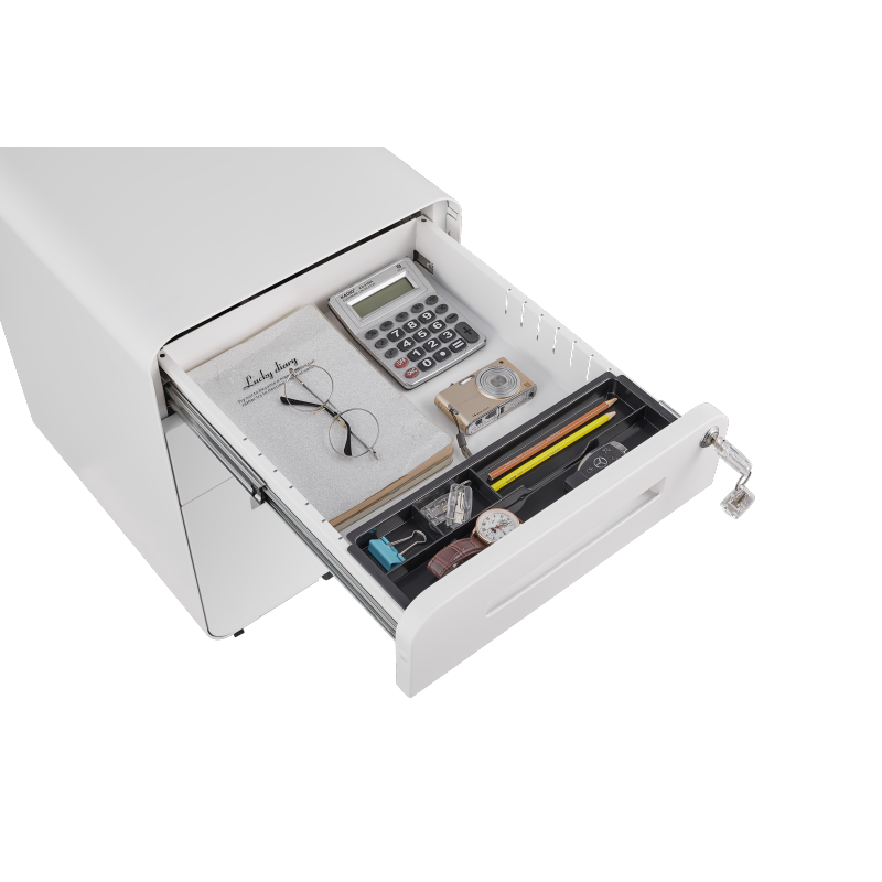 3 Drawer Mobile File Cabinet Under Desk Office,Simple Style Versatile Storage Cabinet for Legal/Letter/A4 Files, 5 Wheel Design Anti-Tilting Cold Rolled Steel Waterproof Moisture-Proof White