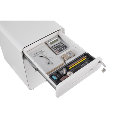 3 Drawer Mobile File Cabinet Under Desk Office,Simple Style Versatile Storage Cabinet for Legal/Letter/A4 Files, 5 Wheel Design Anti-Tilting Cold Rolled Steel Waterproof Moisture-Proof White