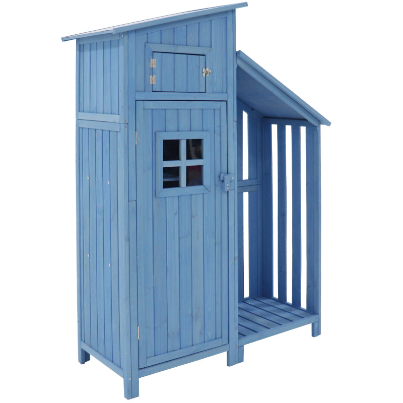 Gerätehaus Gartenschrank Geräteschuppen Geräteschrank, BxT: 124x46 cm,BxTxH:124x46x174cm, auch für kleine Gärten geeignet, Blau, (Holzhütte, 1 St., Gartenhaus)