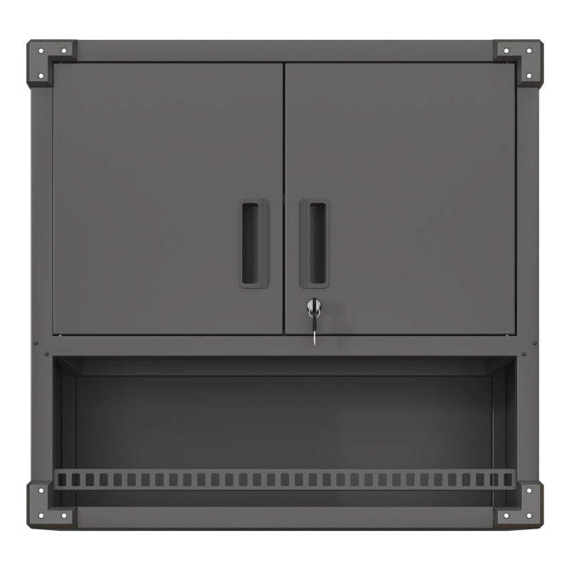 Metall Wandmontage Werkzeug Schrank mit Tür und Fach, Metallwandregal mit Schloss für Garage, Werkstatt, Büro - Umweltfreundlich, Robust, Montageerforderlich, H 77 cm × B 80 cm × T 30 cm