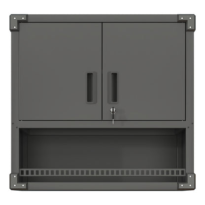 Metall Wandmontage Werkzeug Schrank mit Tür und Fach, Metallwandregal mit Schloss für Garage, Werkstatt, Büro - Umweltfreundlich, Robust, Montageerforderlich, H 77 cm × B 80 cm × T 30 cm