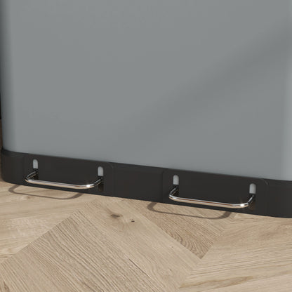 Mülleimer 2x30L Treteimer Kosmetikeimer mit Deckel und Fußpedal, Metall Müllbehälter mit Inneneimer für Wohnzimmer und Büro