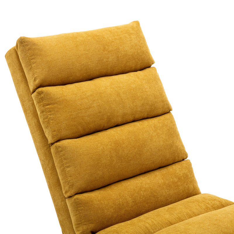 Sackleinen Massage Chaise Lounge Indoor mit Fernbedienung, Ergonomische elektrische Massage Long Lounger mit 5 Modi für Büro, Wohnzimmer, Schlafzimmer (Senfgelb)