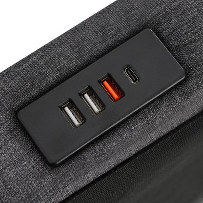 Polsterbett Einzelbett 90*200, Stauraum Kopfteil mit USB und Typ C-Port ,360-Surround-LED-Funktion rund um Kopf- und Fußende des, Betten mit Hydraulisch Stauraum, Grau , Leinen(Ohne Matratze)