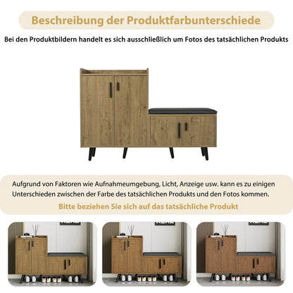 Moderner Schuhbänke mit Holzmaserung, Schuhschrank