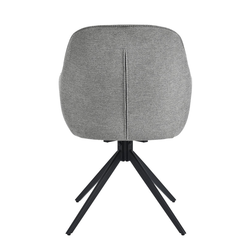 2 Drehbare Stühle mit Kunstleder-Stoff-Kombination, perfekt für Küche und Esszimmer, Grau