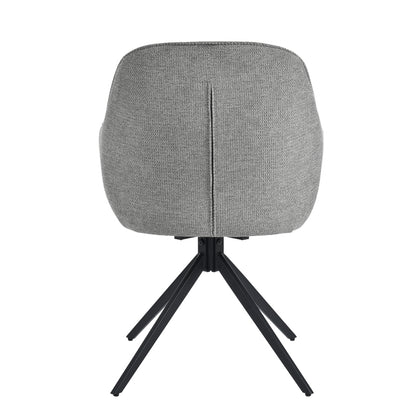 2 Drehbare Stühle mit Kunstleder-Stoff-Kombination, perfekt für Küche und Esszimmer, Grau