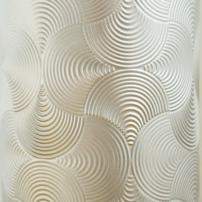 3er Set Bodenvase Silber, Metall, Wellenmuster, Hohe Übertöpfe 83/66/50 cm