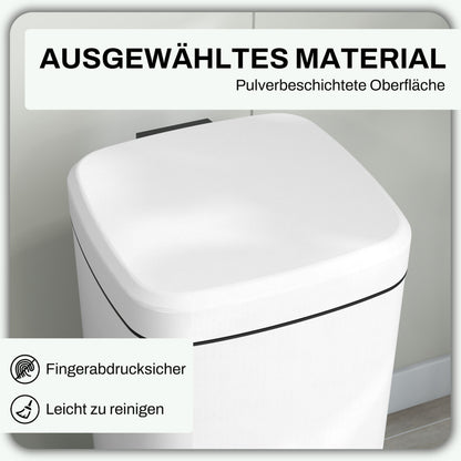 Treteimer 30L Kosmetikeimer mit Deckel und Fußpedal, Metall Müllbehälter mit Inneneimer für Wohnzimmer & Büro