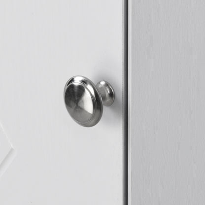 Badschrank, Badmöbel, Eckschrank mit zwei Ablagefächern, offenes Fach mit verstellbarem Einlegeboden,36.5 x 36.5 x 155 cm, weiß