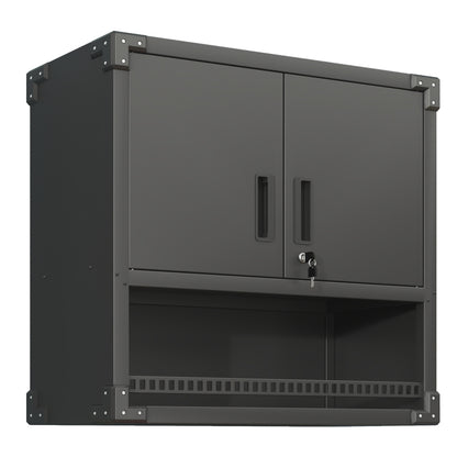 Metall Wandmontage Werkzeug Schrank mit Tür und Fach, Metallwandregal mit Schloss für Garage, Werkstatt, Büro - Umweltfreundlich, Robust, Montageerforderlich, H 77 cm × B 80 cm × T 30 cm