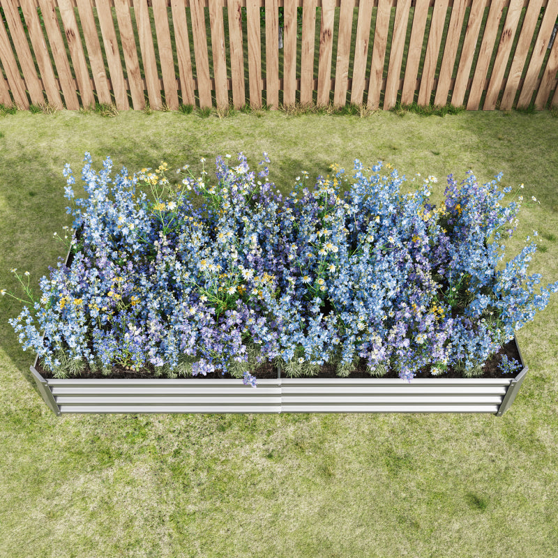 Hochbeet Metall Pflanzenbeet, Hochbeete für Garten aus robustem Stahlblech mit stabilem Design, Rostschutz und Langer Haltbarkeit, Hochbeet Bausatz ohne Boden, Ideal für Gemüse, Kräuter & Blumen Anthr