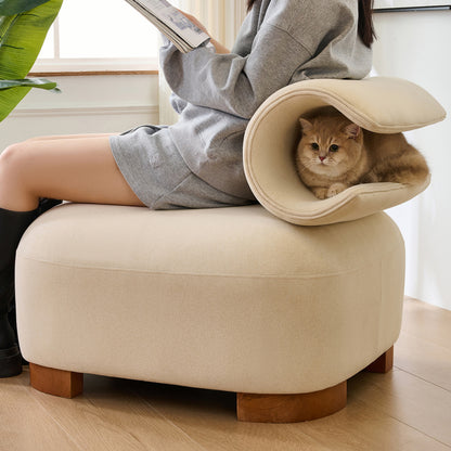 Mehrzweck-Sofa mit Katzenhöhle - haustierfreundlicher Futon für Wohn- und Schlafzimmer, Design für Mensch und Katze, Einsitzer-Sofa