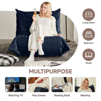 Moderne Sofas, Sitzsäcke für Erwachsene auf dem Bodensofa, Super Soft Memory Sponge Sofa, Togo Sofa Stuhl, Wohnzimmermöbel, Geeignet für Schlafzimmer, Balkon, Schlafsaal, Kaminstuhl (blau)