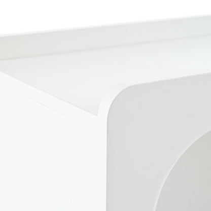 Beistellschrank mit Rollen, vielseitiger Aufbewahrungswagen für Wohnzimmer, Esszimmer und Schlafzimmer, Weißer