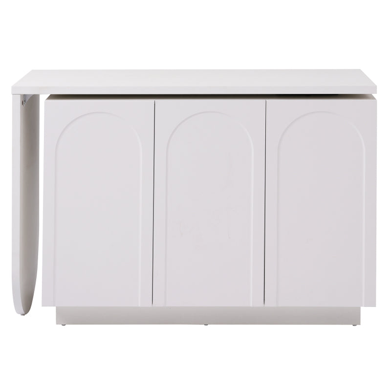 Schreibtisch, drehbarer L-förmiger Eck-Computertisch, Bürotisch, Frisiertisch, weiß 110 cm