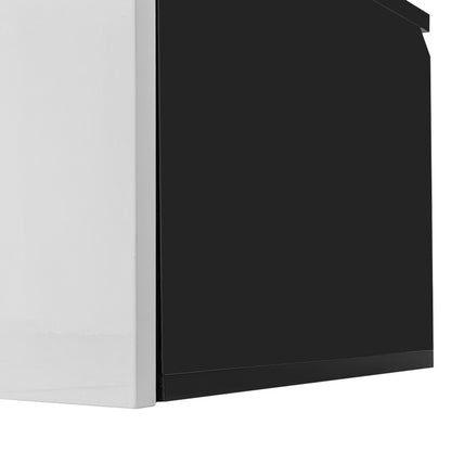 Schwarz-weißer TV-Schrank, 180 cm lang, Hochglanzoberfläche, mit 16-farbiger LED-Beleuchtung, wandmontierbar