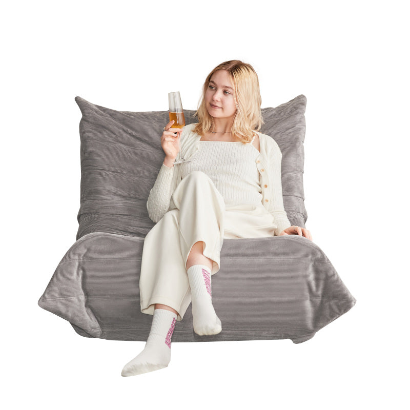 Moderne Sofas, Sitzsäcke für Erwachsene auf dem Bodensofa, Super Soft Memory Sponge Sofa, Togo Sofa Stuhl, Wohnzimmermöbel, Geeignet für Schlafzimmer, Balkon, Schlafsaal, Kaminstuhl (hellgrau)