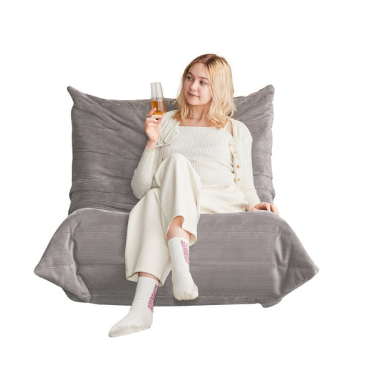 Moderne Sofas, Sitzsäcke für Erwachsene auf dem Bodensofa, Super Soft Memory Sponge Sofa, Togo Sofa Stuhl, Wohnzimmermöbel, Geeignet für Schlafzimmer, Balkon, Schlafsaal, Kaminstuhl (hellgrau)