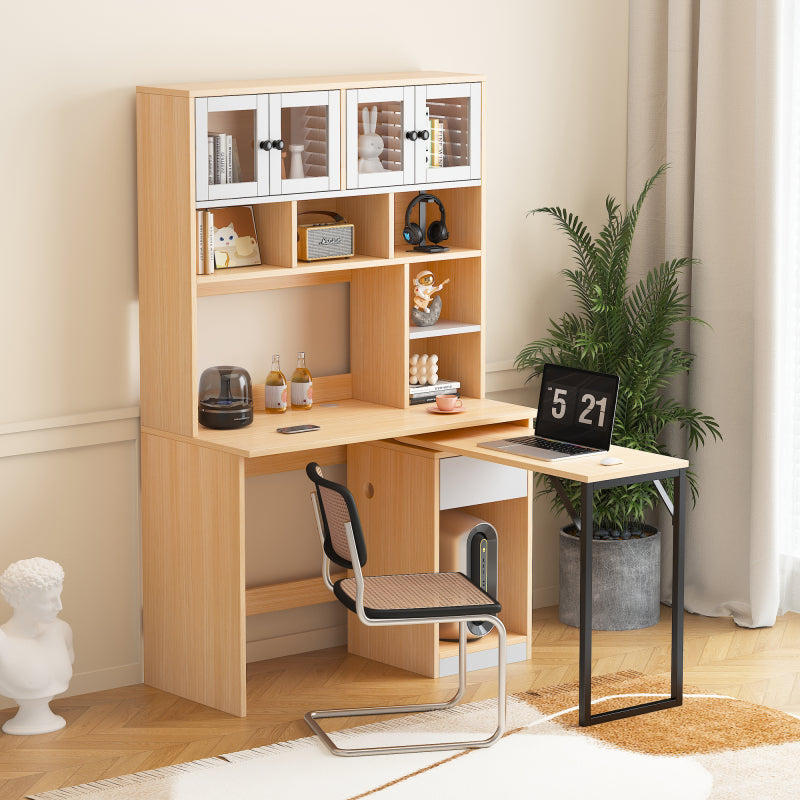 Computertisch,Regal-Schreibtisch,Schrankschreibtisch Arbeitstisch, Schrankschreibtisch,Weiß Natur 180cm