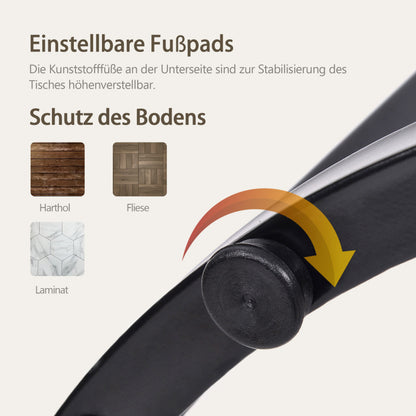 Runder Couchtisch 2er Set Satz Couchtisch Wohnzimmer Runder geschachtelter Beistelltisch 2 Runder Beistelltisch (Braun)