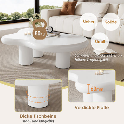Unregelmäßiger Couchtisch in Wolkenform, 97cm Länge, 67cm Breite, 32cm Höhe, MDF mit Filzunterlagen, lackierte Oberfläche,Kreativer Couchtisch