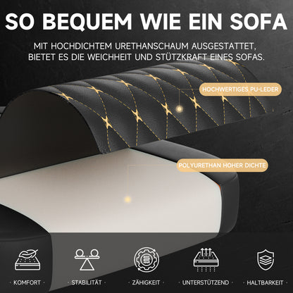 Gaming Stuhl mit Massage, Fußstütze, PVC-Leder, 150 kg Belastbar, Ergonomisch, Schwarz