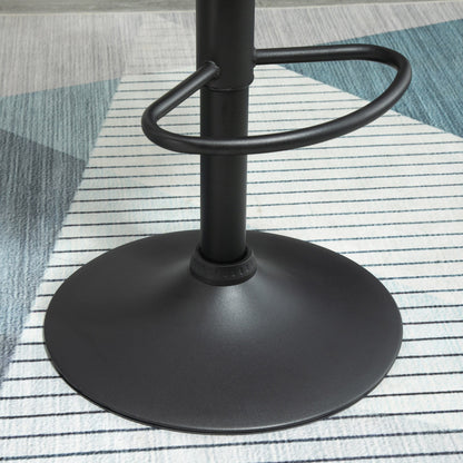 Barhocker 2er-Set Höhenverstellbar Schwarz Bistrohocker mit Fußstütze und Rückenlehne aus Samt & Metall