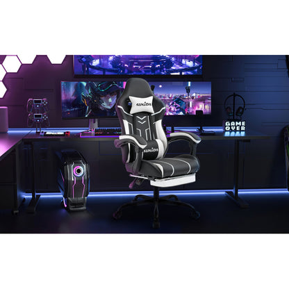 Gaming Stuhl Computerstuhl Ergonomischer Gaming Chair mit Fußstütze Bürostuhl Ergonomischer Computerstuhl mit Lendenwirbelstütze