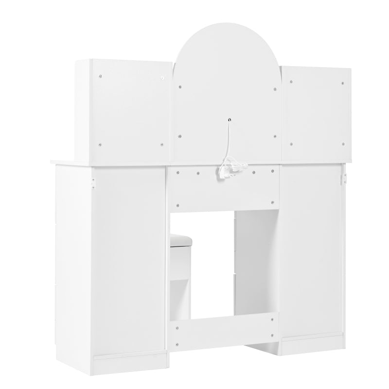 Schminktisch mit Spiegel,Schminktische mit LED-Beleuchtung, Kosmetiktisch mit 9 Schubladen, Frisiertisch, weiß, für Wohnzimmer Schlafzimmer,120x40x135cm