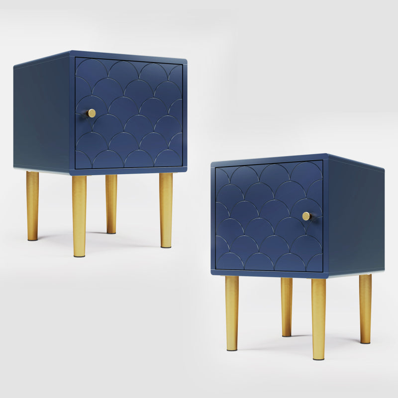 Kommode mit 2 Türen und 3 Schubladen, Verstellbare Ablage, für Wohnzimmer Schlafzimmer, Marineblau-H82/B120/T40 cm